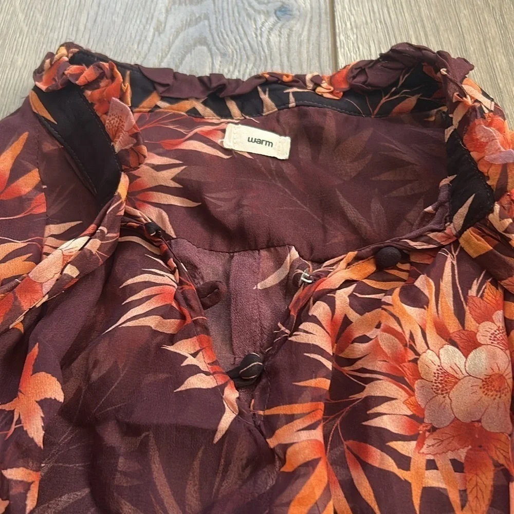 WARM NY - Sheer Floral Women's Top - Estimating Size M